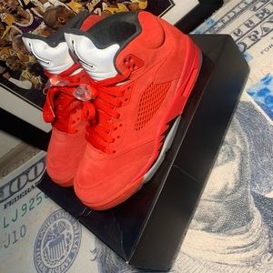 Air Jordan retro 5 red suede size 10